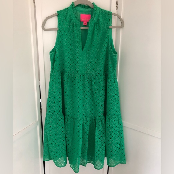 Lilly Pulitzer Dresses Lilly Pulitzer Green Eyelet Dress Poshmark